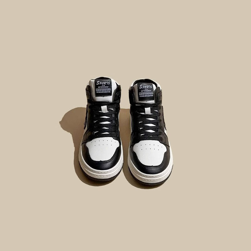 Panda Leather Hip-Hop All-Match High-Top Women's Shoes - Harmony Gallery