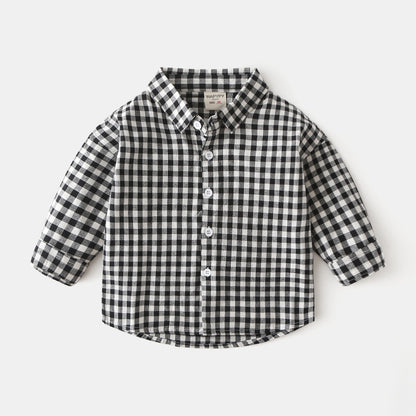 Casual Fall and Spring Cotton Plaid Boy's Shirt