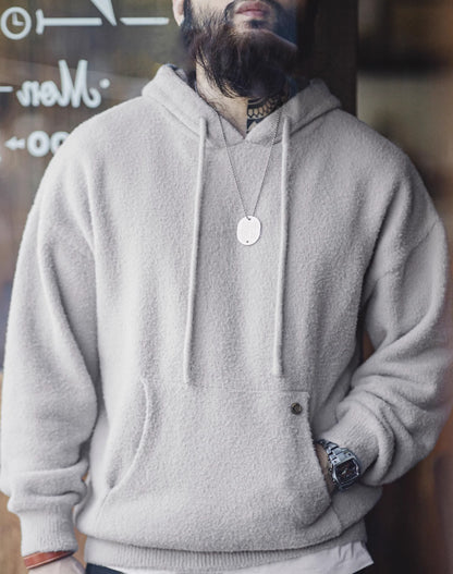 American Casual Double-Sided Imitation Mink Fleece Warm Men's Sweater
