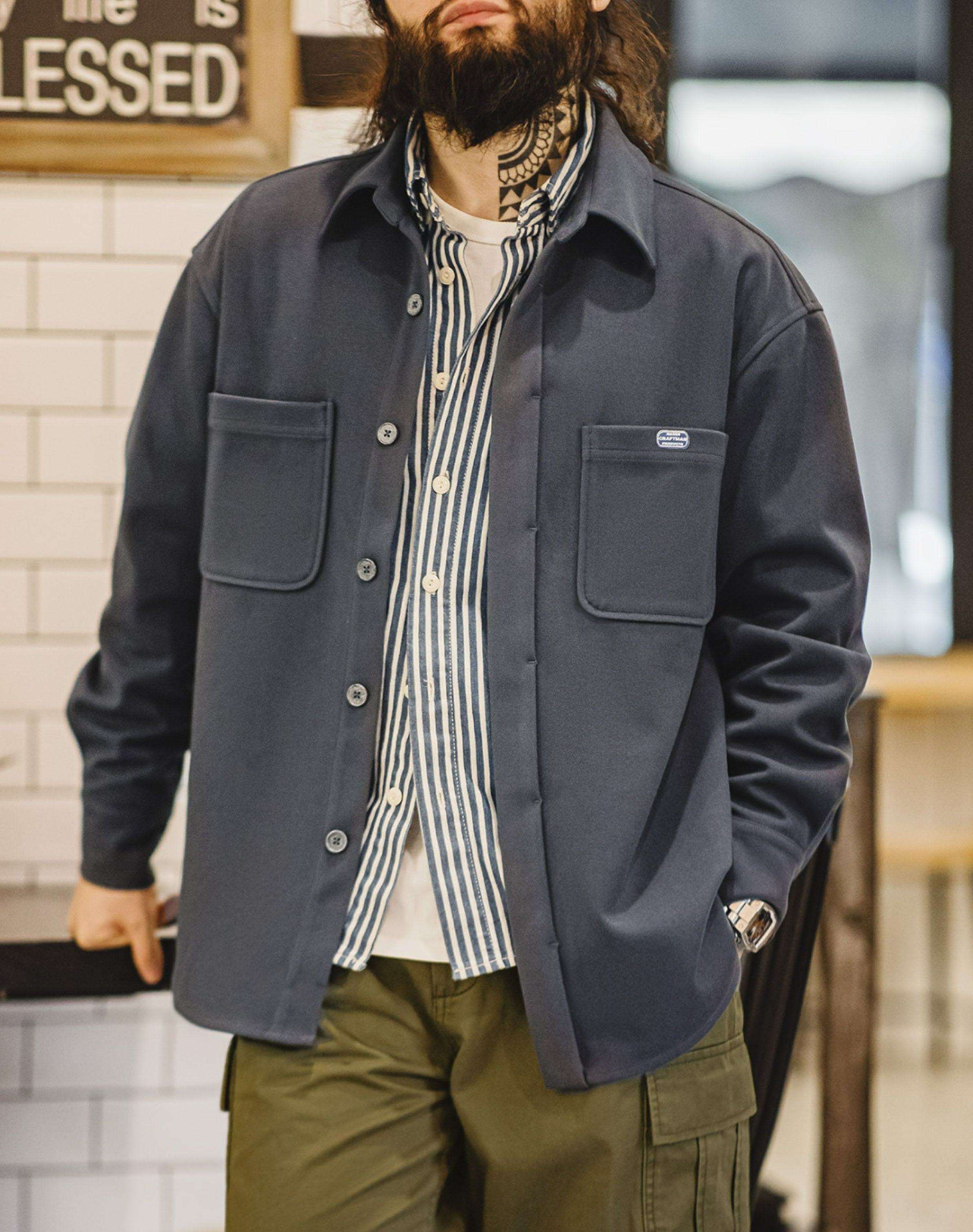 Heavy wool hotsell shirt jacket