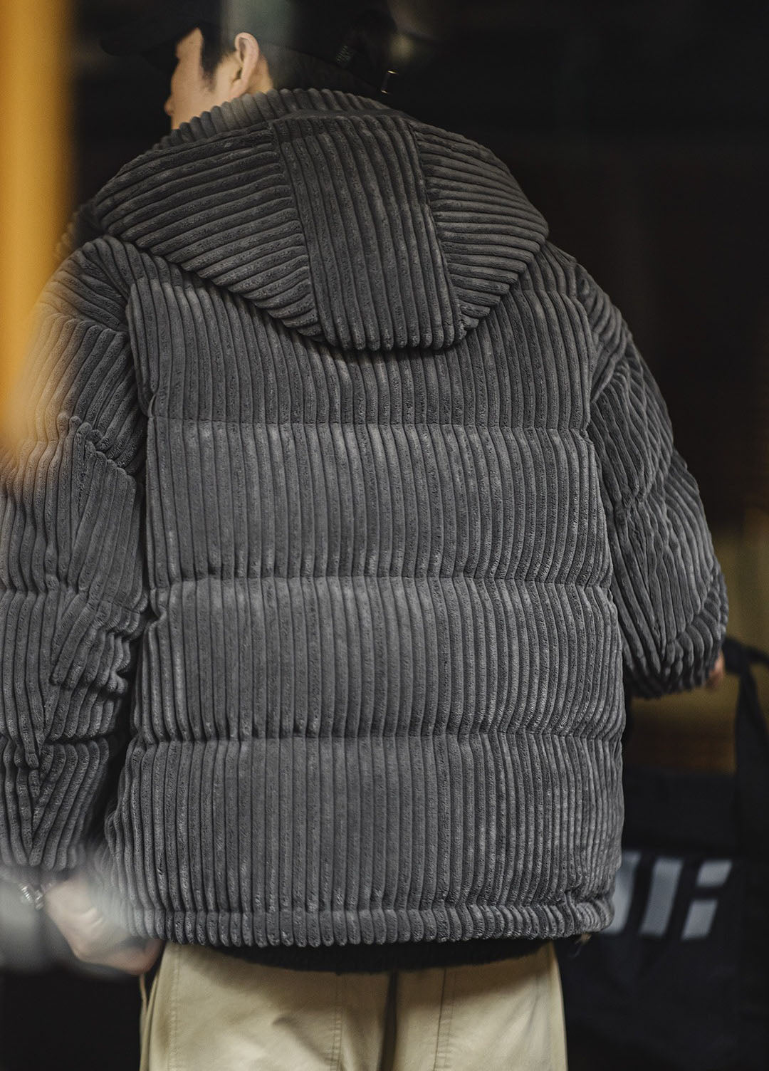 American Retro Corduroy Down Hooded Detachable Warm Men's Jacket
