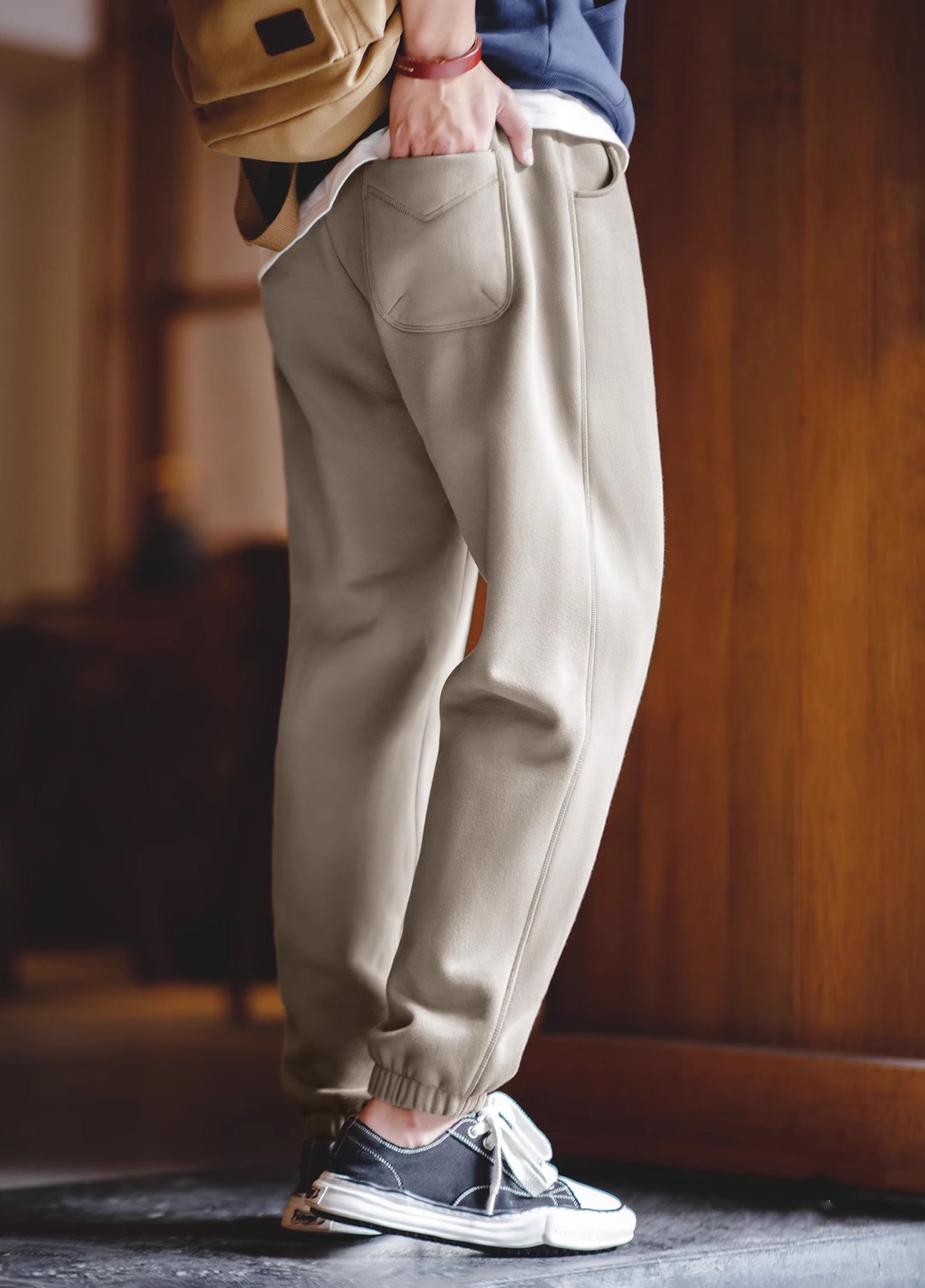 American Casual Velvet Sweatpants Sports Warm Men's Trousers - Harmony Gallery