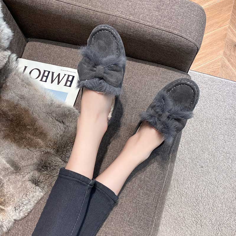 Bow-Knot Fashion Furry Warm Winter Women's Loafer