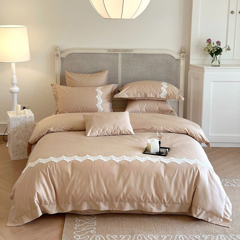 Princess Cotton High-End Lace Soft Embroidered Four-Piece Bed Set - Harmony Gallery