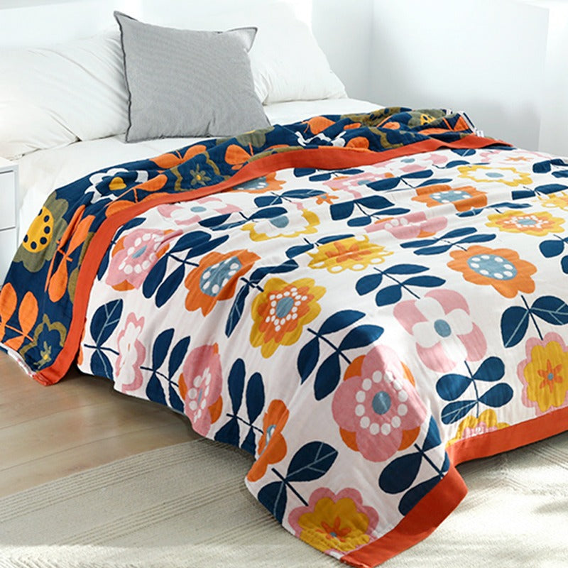 Soft Cotton Summer Cool Air Conditioning Floral Coverlet