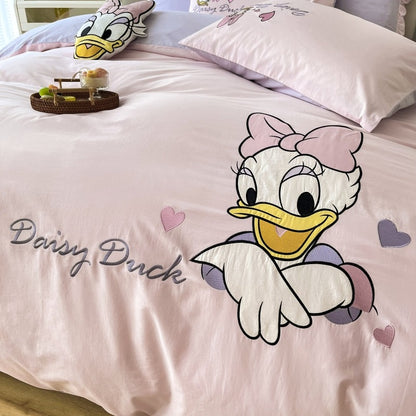 Cute Bow Daisy Donald Duck Cotton Four-Piece Bed Set