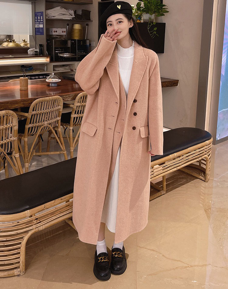 Pink Woolen Suit Winter High-End Thickened Women's Coat - Harmony Gallery