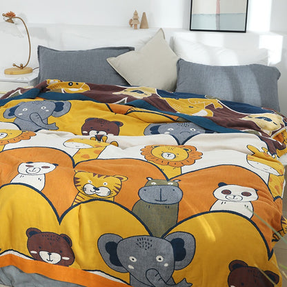Pure Cotton Six-Layer Summer Air-Conditioning Animal Coverlet - Harmony Gallery