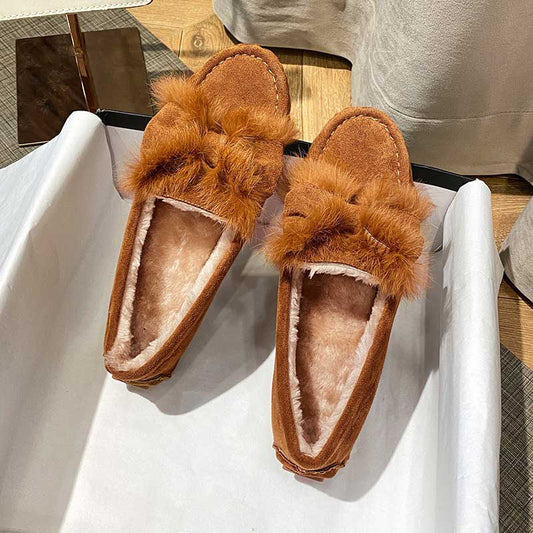 Bow-Knot Fashion Furry Warm Winter Women's Loafer