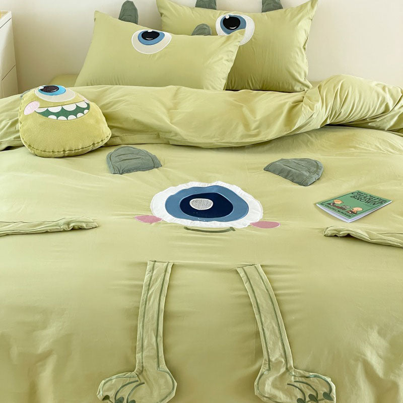 Disney Monsters University Big-Eyed Washed Cotton Four-Piece Bed Set - Harmony Gallery