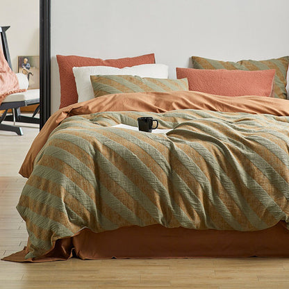 Light Luxury Retro Washed Pure Cotton High-End Four-Piece Bed Set