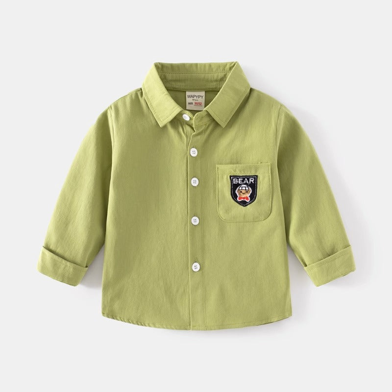 Casual Long-Sleeved Spring and Autumn Embroidery Baby Boy's Shirt - Harmony Gallery