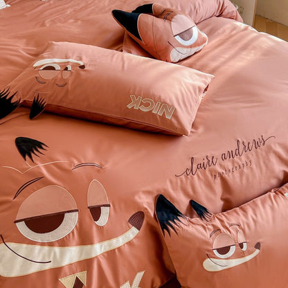 Disney Zootopia Nick Satin Pure Cotton Four-piece Bed Set
