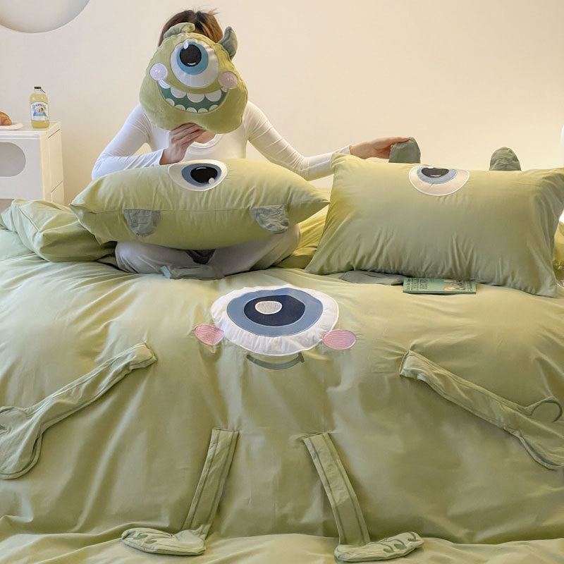 Disney Monsters University Big-Eyed Washed Cotton Four-Piece Bed Set - Harmony Gallery