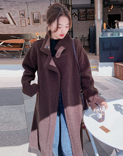 Fur Integrated Suede Lamb Thickened And Velvet Women's Coat - Harmony Gallery