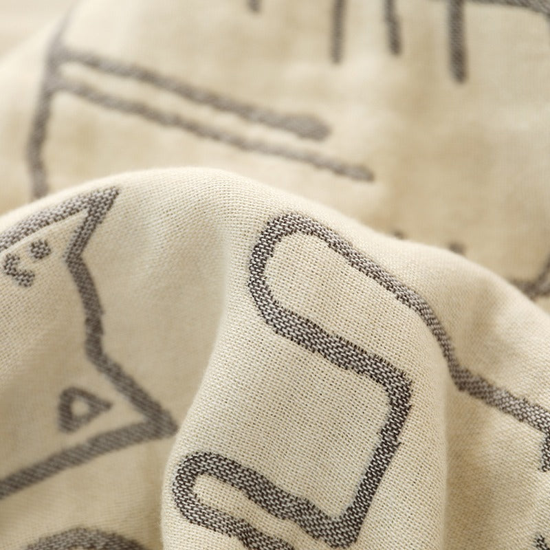 Five-Layer Bamboo Cotton Summer Cool Cat Coverlet