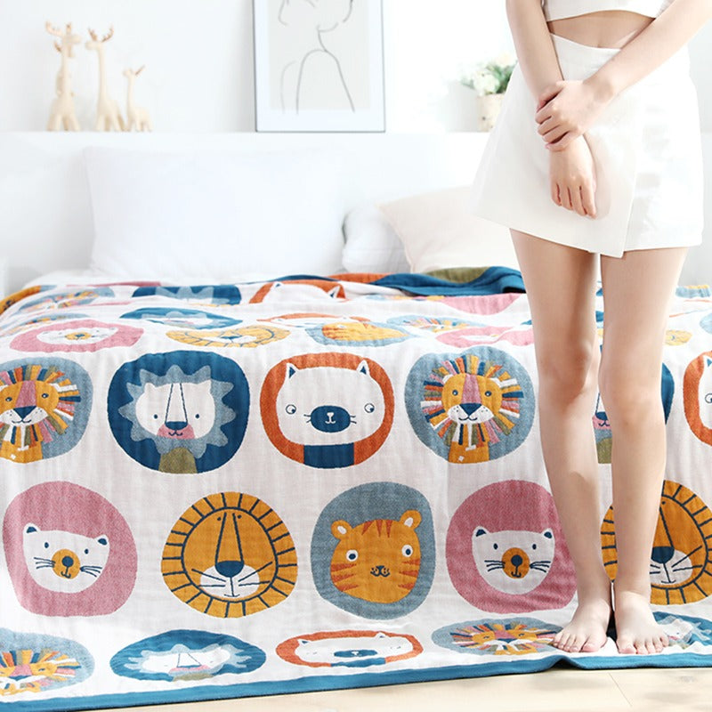 Summer Six-Layer Cartoon Soft & Skin-Friendly Breathable Coverlet