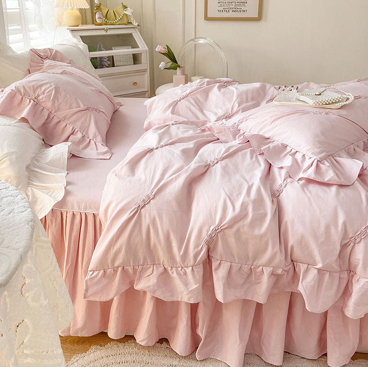 Nordic Light Luxury Princess Pure Cotton Celebrity Four-Piece Bed Set - Harmony Gallery