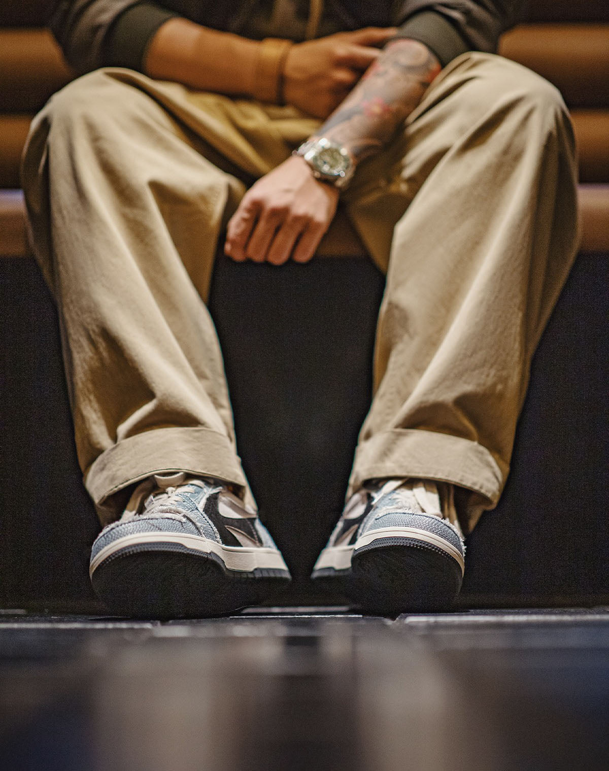 American Denim Principle Arrow Stitching Versatile Men's Casual Shoes