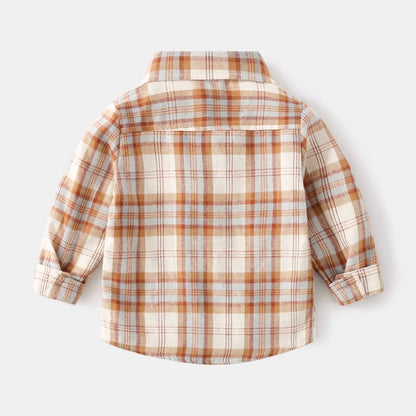 Long-Sleeved Cotton Autumn Spring Plaid Casual Baby Boy's Shirts