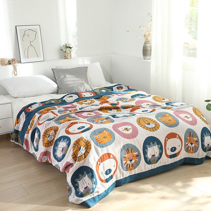 Summer Six-Layer Cartoon Soft & Skin-Friendly Breathable Coverlet - Harmony Gallery