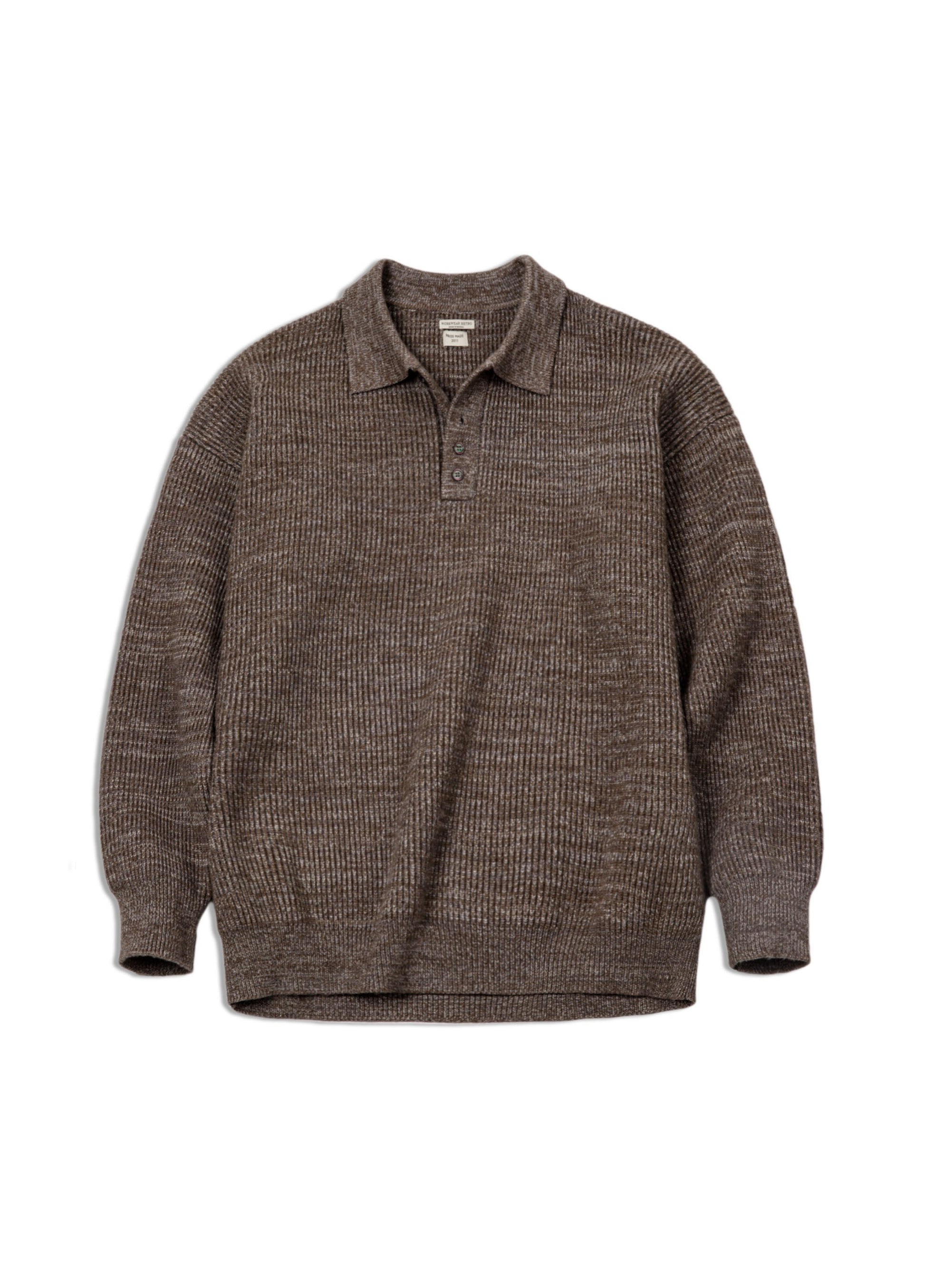 American Retro Knitted Polo Loose Wool Pullover Men's Sweater - Harmony Gallery