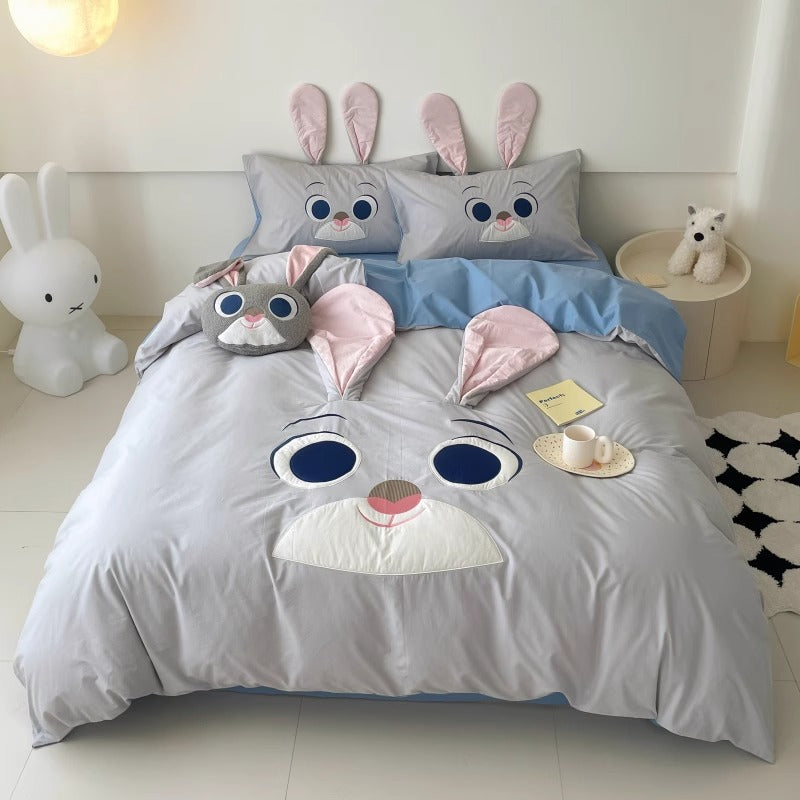 Disney Zootopia Judy Rabbit Washed Cotton Four-Piece Bed Set