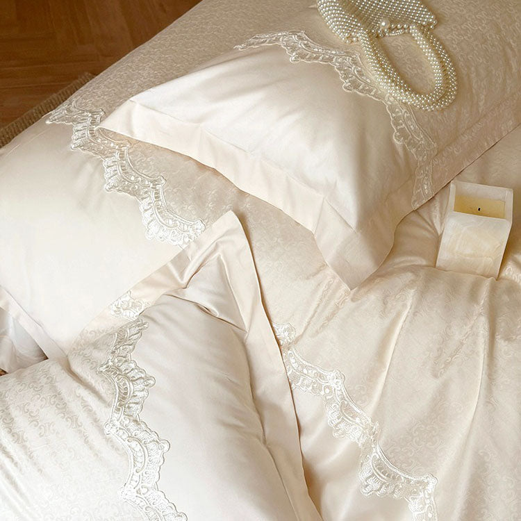Princess Cotton High-End Lace Soft Embroidered Four-Piece Bed Set