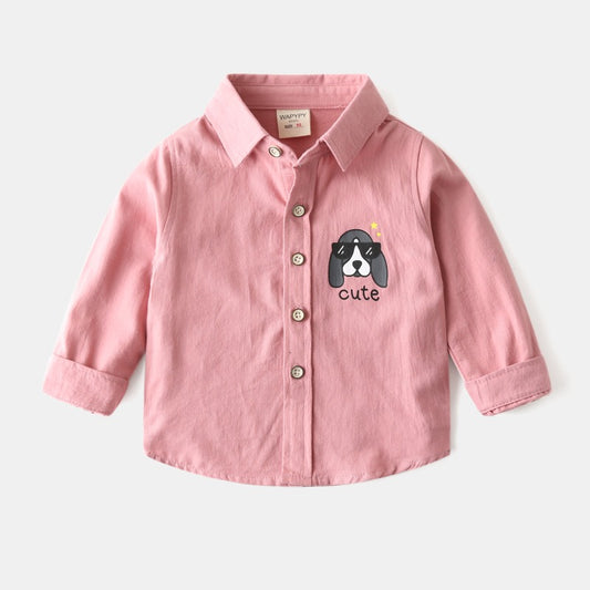 Long-Sleeved New Casual Cotton Lapel Spring Baby Boy's Shirt