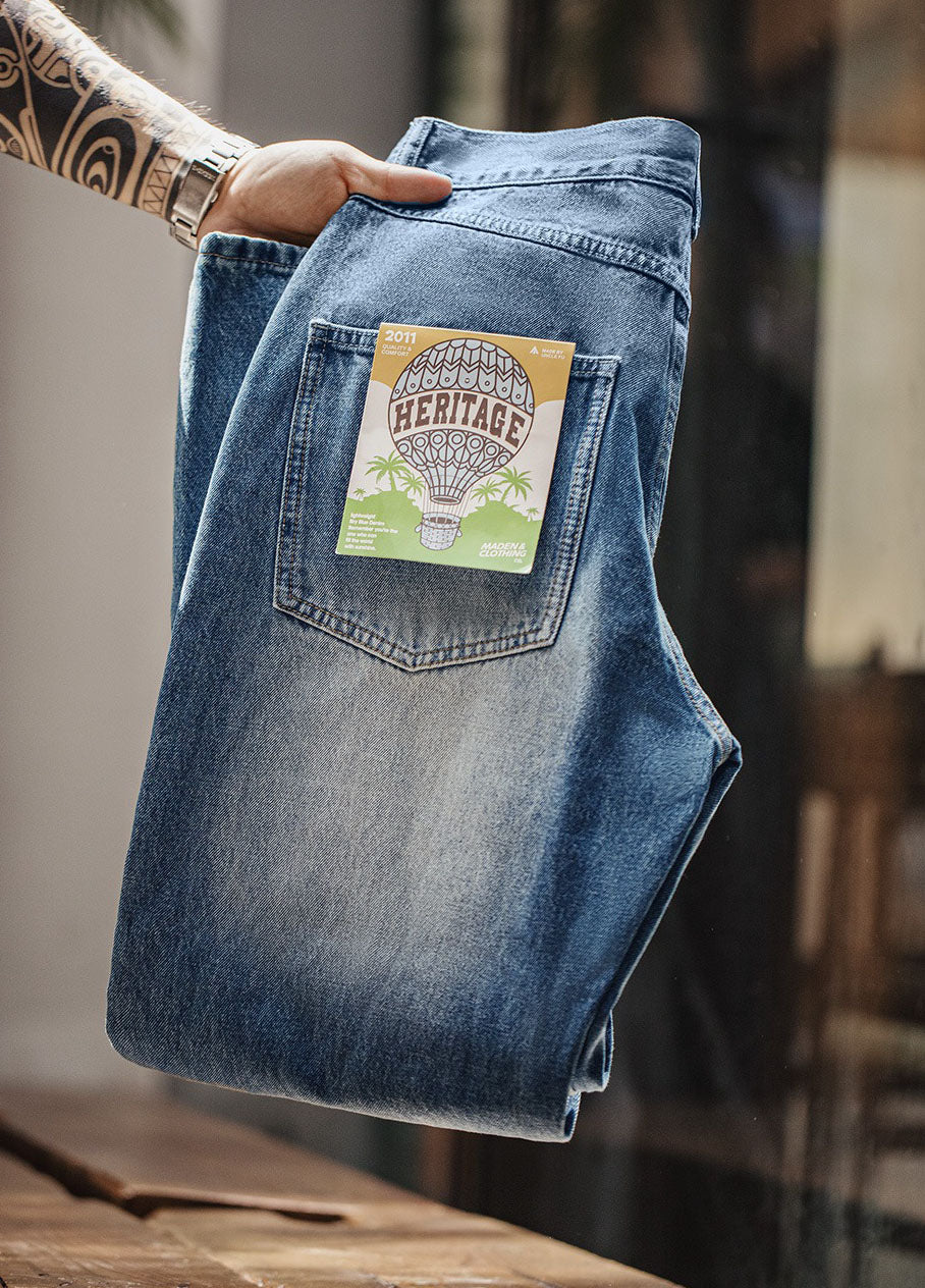 American Retro Destroyed Vibe Hole Washed Denim Men's Jeans - Harmony Gallery