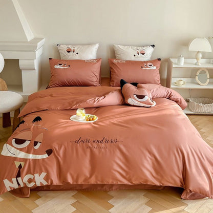 Disney Zootopia Nick Satin Pure Cotton Four-piece Bed Set - Harmony Gallery