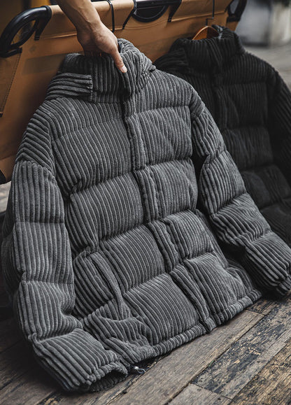 American Retro Corduroy Down Hooded Detachable Warm Men's Jacket