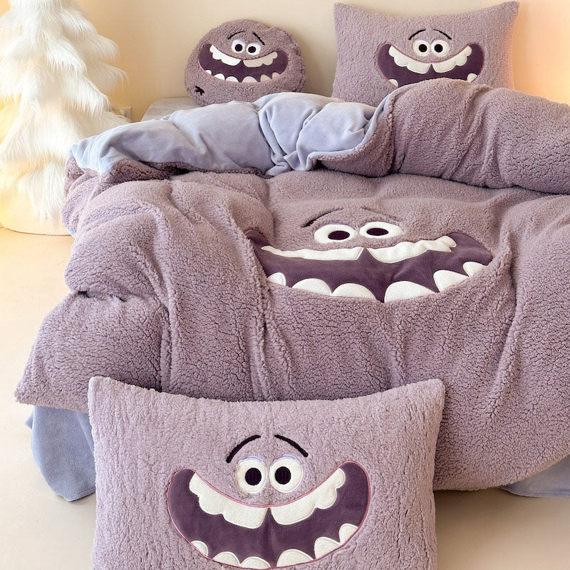 Disney Monsters University Thickened Warm Four-Piece Bed Set