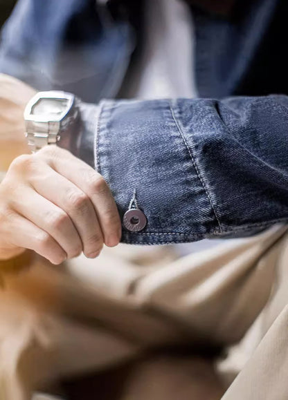 American Retro Washed Denim Detroit Distressed Short Coat Daily Men's Jacket - Harmony Gallery