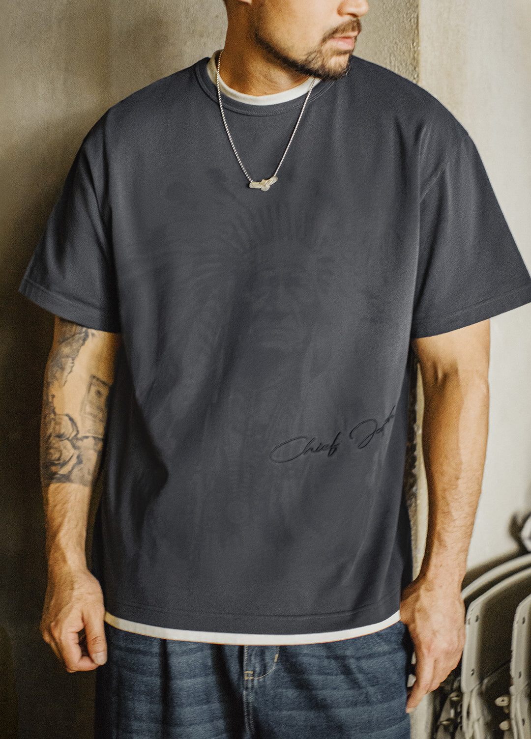 American Retro Full Print Pure Cotton Heavy Vintage Daily Men's T-Shirt - Harmony Gallery