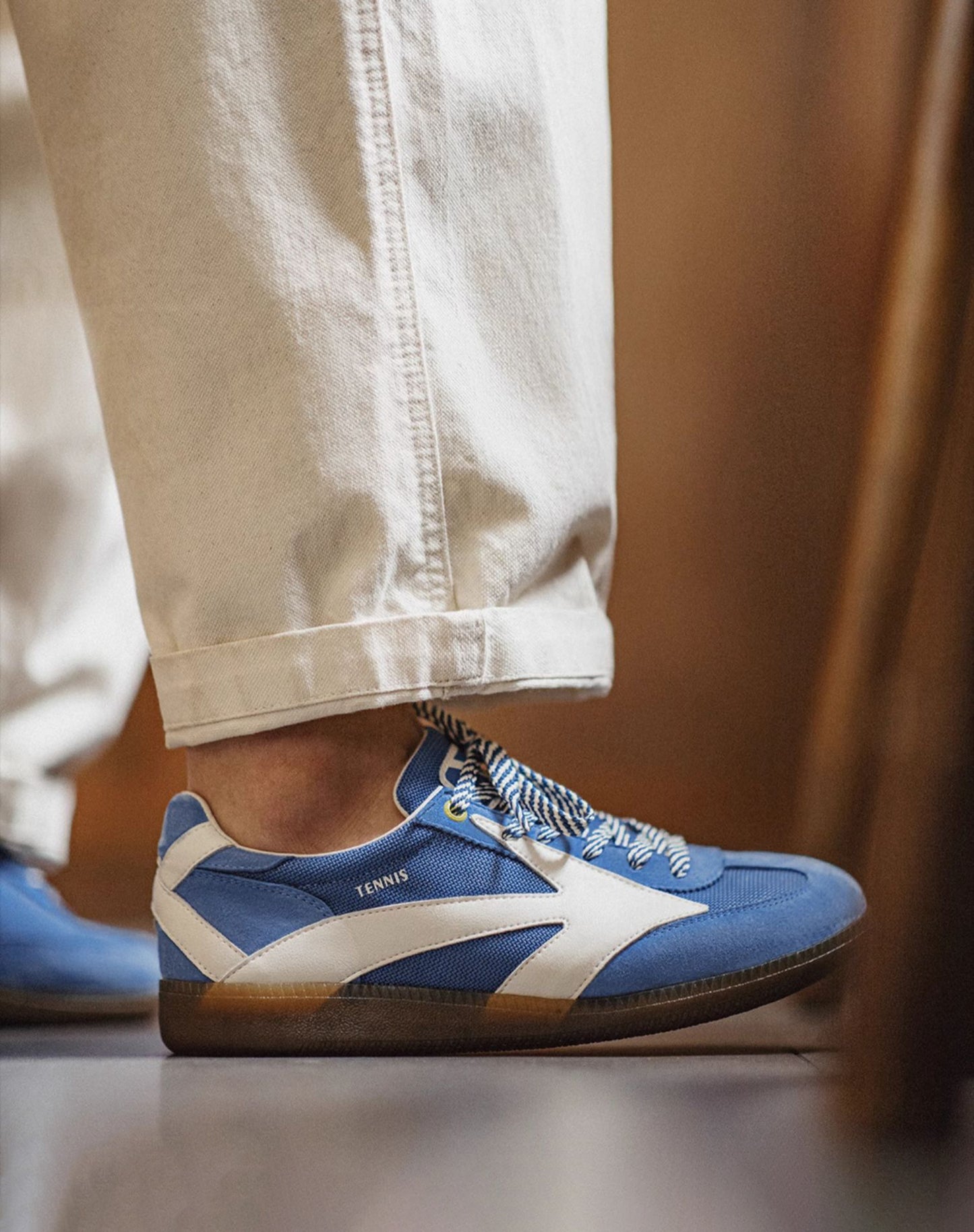 German Retro Sports Forrest Gump Mesh Polar Blue Breathable Men's Casual Shoes - Harmony Gallery