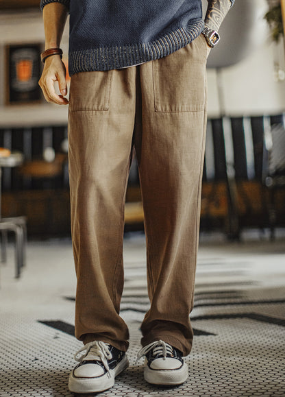 American Retro Lyocell Tencel Becker Pants Tapered Daily Cotton Men's Trousers - Harmony Gallery