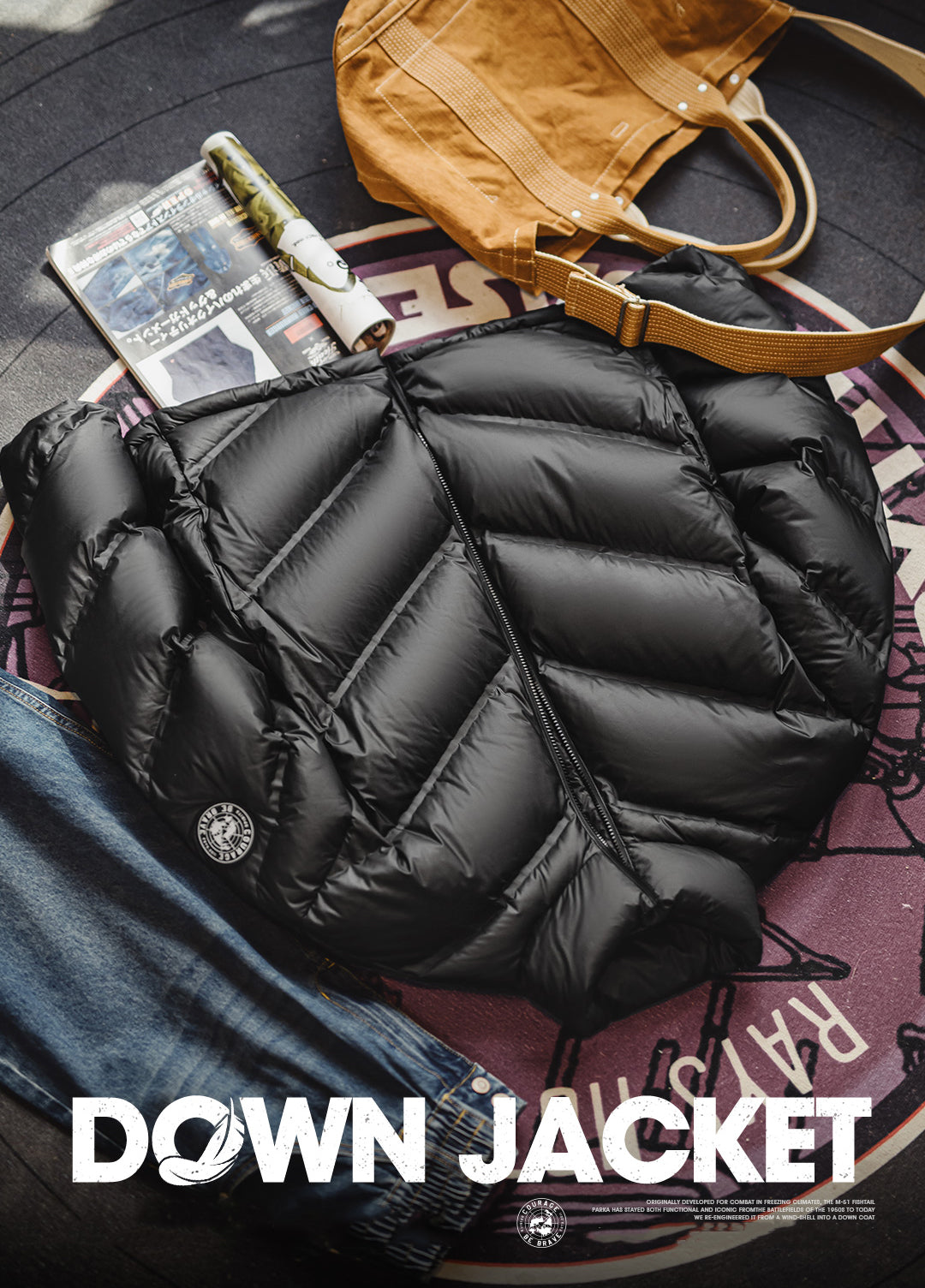 American Matte Short Sealed Bread Warm Outerwear Drill-Proof Men's Jacket