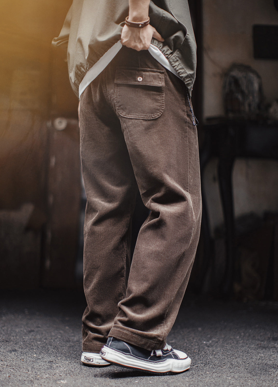 American Retro Corduroy Thickened Straight Leg Wide-Leg Daily Men's Trousers