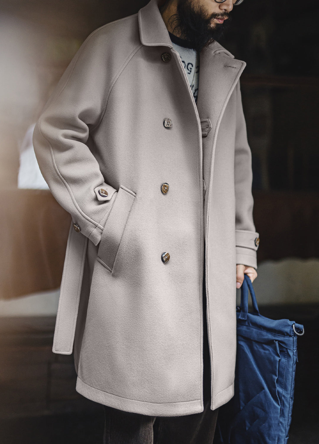 German Retro Mid-Length Oversized Outerwear Business And Leisure Men's Coat