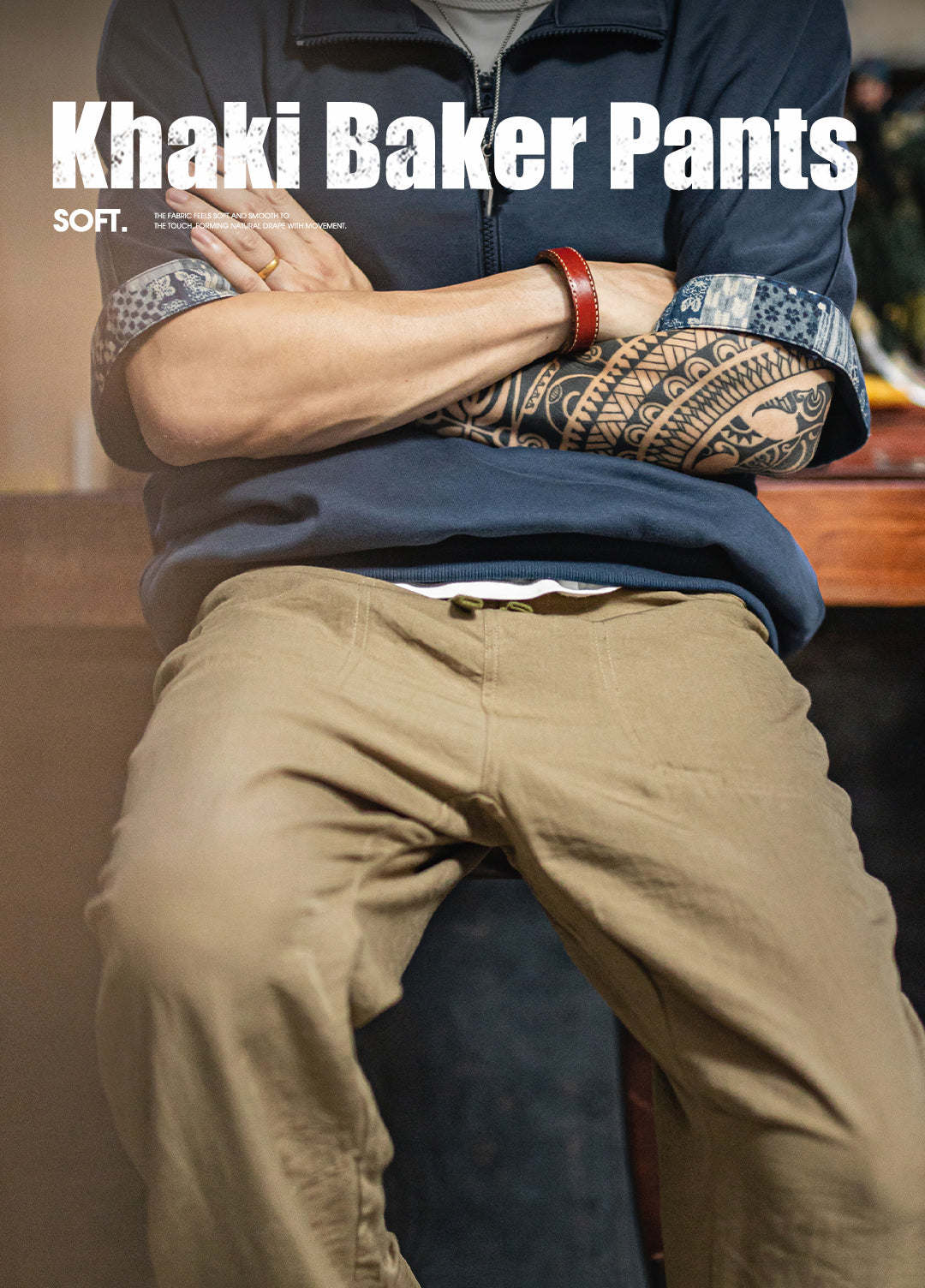 American Workwear Linen Beckham Thin And Draping Lyocell Tencel  Men's Trousers - Harmony Gallery