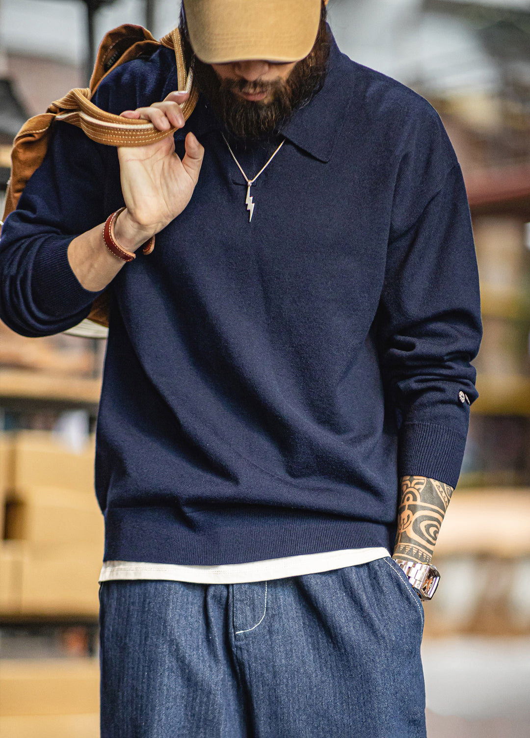 American Retro Casual Seagull Knitted Pullover Leisure Daily Men's Sweater - Harmony Gallery