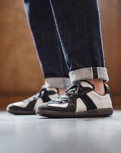 İpek Alman Retro Spor Çok Yönlü Düz Düşük Bilekli Erkek Günlük Ayakkabı