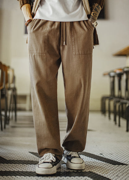 American Retro Lyocell Tencel Becker Pants Tapered Daily Cotton Men's Trousers - Harmony Gallery