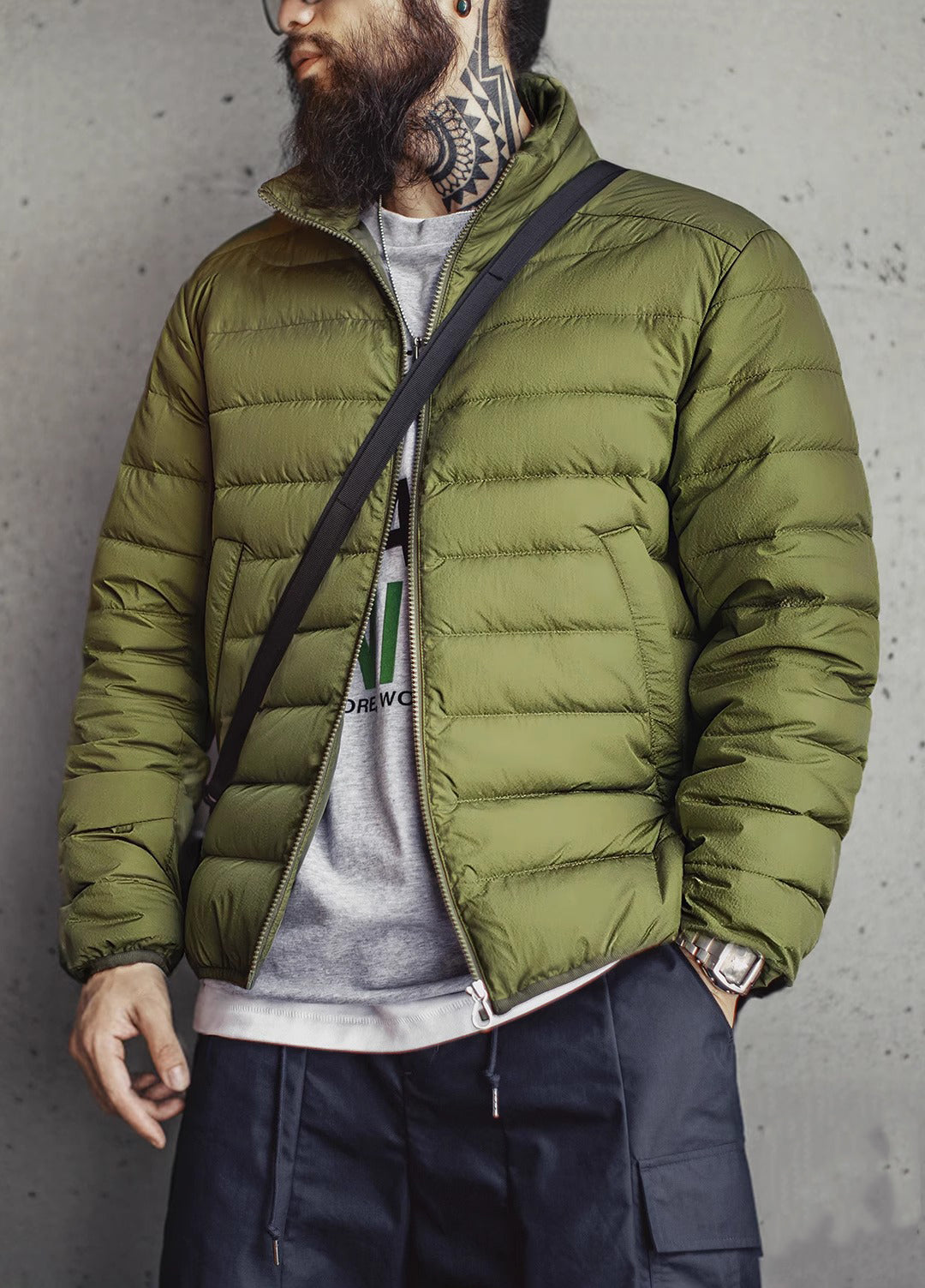 American Ultra-Thin Ribs White Duck Down inner Short Liner Ultralight Men's Jacket - Harmony Gallery