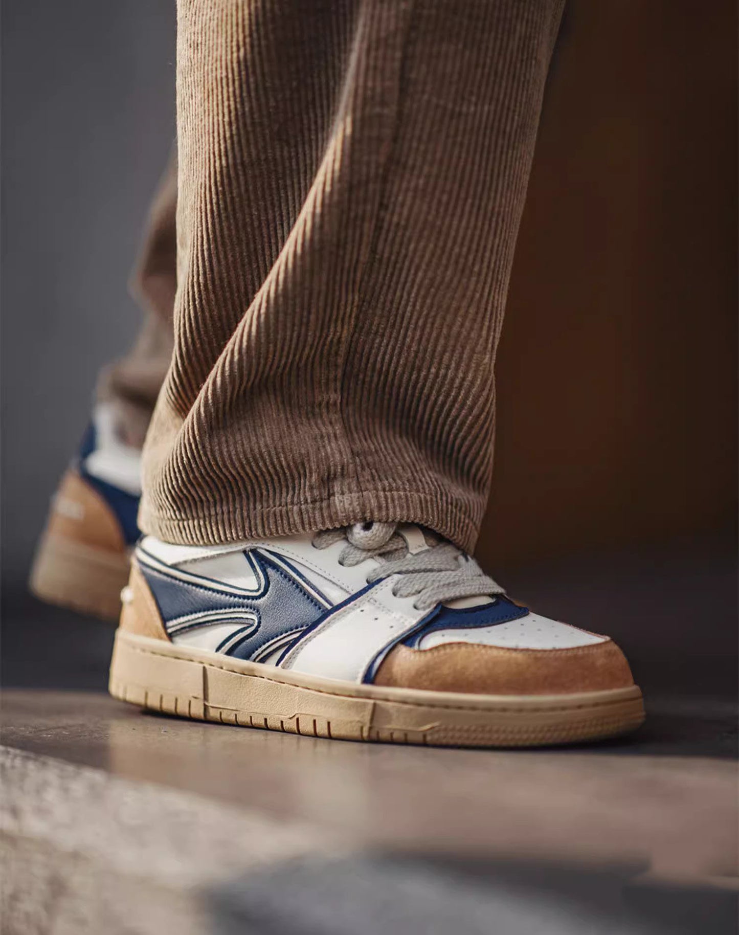 American Retro Contrasting White Versatile Sports Men's Casual Shoes