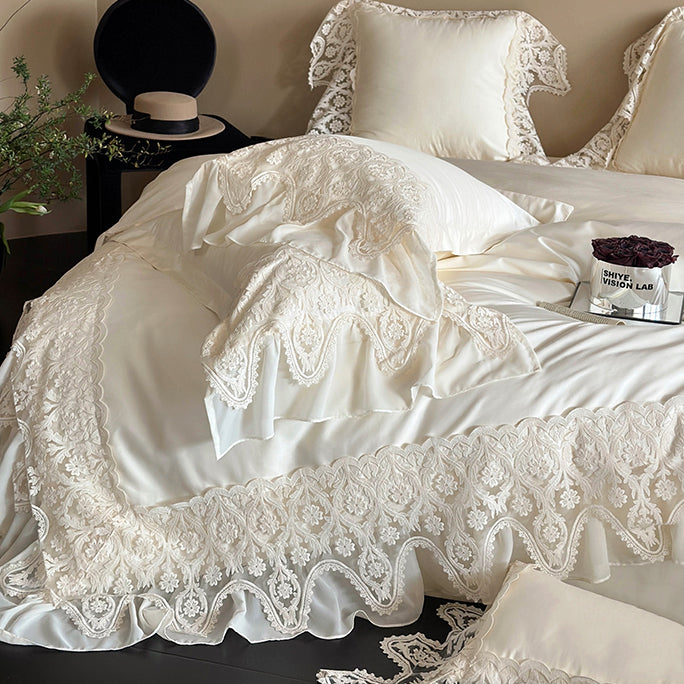 French Princess Romantic Lace Long-Staple Cotton Four-Piece Bed Set