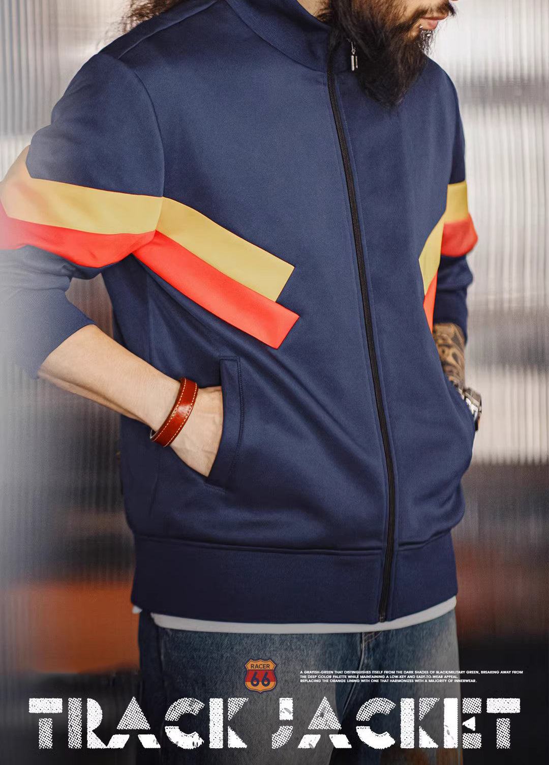 American Retro Contrast Color Sports Basketball Anti-Wrinkle Men's Jacket