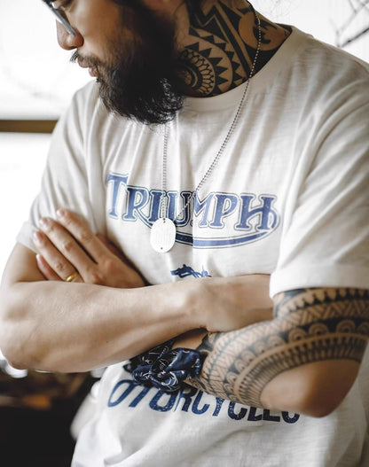 American Retro Motorcycle Graffiti Printing Men's T-Shirt