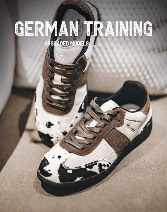 German Cow Moral Retro Embroidered All-Match Men's Casual Shoes